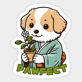 Puppy botanist Sticker